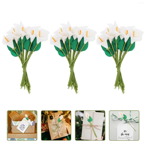 Flores decorativas 144pcs accesorios pequeños tarjetas de felicitación de sobres decoraciones