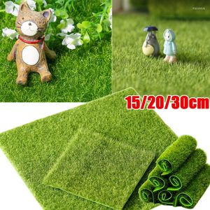 Fleurs décoratives 15/20/30cm tapis d'herbe vert prairie artificielle mousse pelouse gazon tapis bricolage Micro paysage maison sol Aquarium mariage