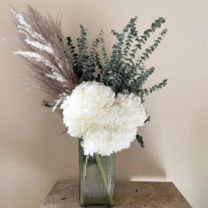 Flores decorativas de 15-20 cm Cabeza preservada Hyrangea fresca Eternal seca Naturaleza Real Plantas Decoración de casas de boda Flores Secas Mariage