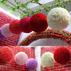 Fleurs décoratives 15-30 cm artificielle rouge Rose bricolage boules de fleurs guirlande pour mariage maison jardin fête décoration murale faux