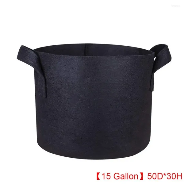 Fleurs décoratives 15 gallons noirs Sacs de culture Sacs de tissu Pots Socles