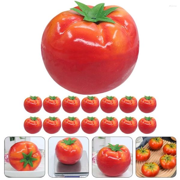 Fleurs décoratives 15 PCS Végétables en mousse de tomate artificielle modèle de décoration de décoration modèles réalistes faux accessoires végétariens