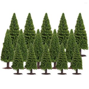 Fleurs décoratives 15 Pcs Vert Pin Mixte Modèle Enfant Jouets Paysage Arbre Durable Fil Éponge Disposition Prop Faux Arbres Enfant Gâteau Fournitures