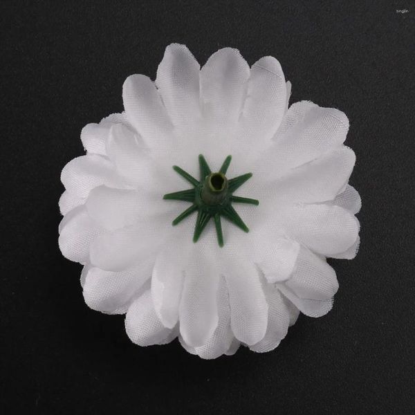 Flores Decorativas 150 Piezas Claveles Artesanía Flor Artificial Seda Cabezas Esféricas Decoración De Boda Blanco