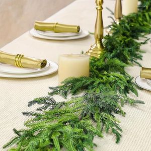 Fleurs décoratives 150 cm plantes artificielles de Noël garale couronne de Noël à la maison décoration de mariage pine arbre rotin ornement de suspension pour