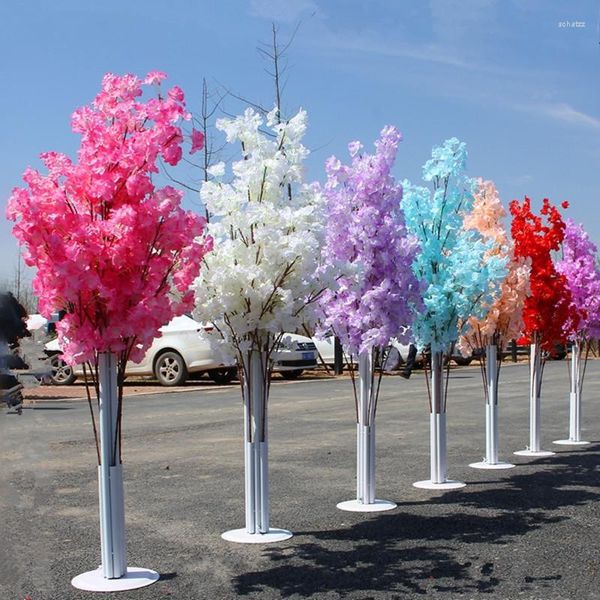 Flores decorativas 150 cm Ebalado de cerezo artificial Blossom Tree Runner Aisle Columna Leads para la boda T Suministros
