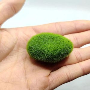 Flores decorativas 15 piezas de tela realistas piedras de musgo verde falso para tacto natural bajo mantenimiento ecológico