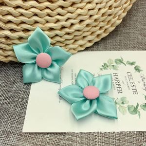 Flores decorativas 15 piezas/lote 6 cm de ancho de ancho a mano accesorios para el cabello de bricolaje a mano de cinco pétalos