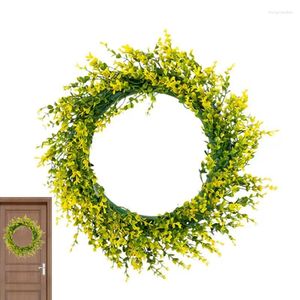 Fleurs décoratives 16 pouces couronne de porte d'eucalyptus pour décor de printemps Vase Bouquets floraux fête de mariage en plein air maison jardin Table décoration