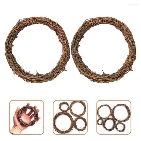 Fleurs décoratives 16 pcs terre Vine Garland Hand Woven Roungs Natural DIY Couronne accessoire de décoration florale Floral Material Circle Circle