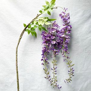 Fleurs décoratives 168 cm de long plantes artificielles pétale de fleur de soie suspendus glycine fausse fleur branche d'arbre pour la maison jardin mariage