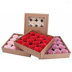Fleurs décoratives 16 pièces/boîte grande fleur artificielle Rose tête décoration sans tige fausses Roses en mousse Bouquet de mariage cadeau de saint valentin