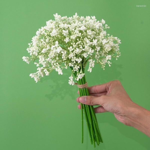 Fleurs décoratives 16 pièces/ensemble gypsophile artificielle Bouquet en plastique mariage Simulation fleur tenant