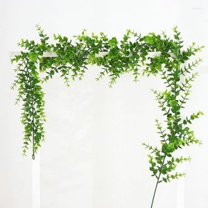 Flores decorativas 170 CM Plantas artificiales Enredadera Hoja verde Ivy Vine para la decoración de la boda en casa Venta al por mayor DIY Guirnalda colgante