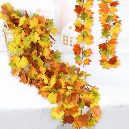 Fleurs décoratives 170cm, guirlande de Simulation, feuilles artificielles d'automne, vigne pour Halloween, fête de Thanksgiving, décorations de jardin de maison
