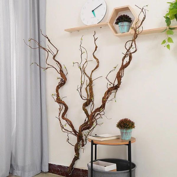 Fleurs décoratives 170 cm mur suspendu plantes artificielles branches de tronc arbre rotin liana vigne de canne pour le mariage jardin extérieur à la maison Noël