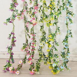 Decoratieve bloemen 175 cm kunstmatige daisy vine slinger woonkamer gebladerte planten bloem rotan huisfeest bruiloft decoratie