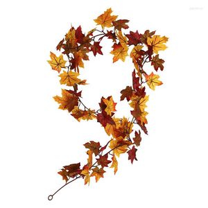 Decoratieve bloemen 175 cm kunstmatige wijnstok huis herfst decoratie bladeren slinger nep gebladerte touw Thanksgiving Halloween tuin