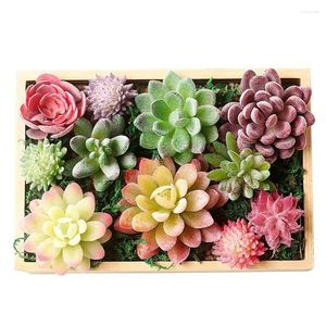 Decoratieve Bloemen 18/20 Stuks Kunstplanten Massaal Succulent Nep Mini Lotus Voor Home Decor 2024 Ongepotte Tuin Schik Decoratie