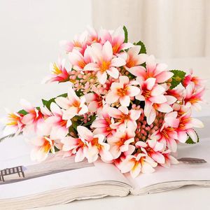 Fleurs décoratives 18 têtes de fleurs artificielles Bouquet de lys salon Table réglage maison ferme intérieure centres de table de mariage décor