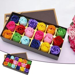 Fleurs décoratives 18 PCS Savon de bain à parfum floral rose Pétales Pétales Huile Set Lover Birthday Valentine Christmas Drop