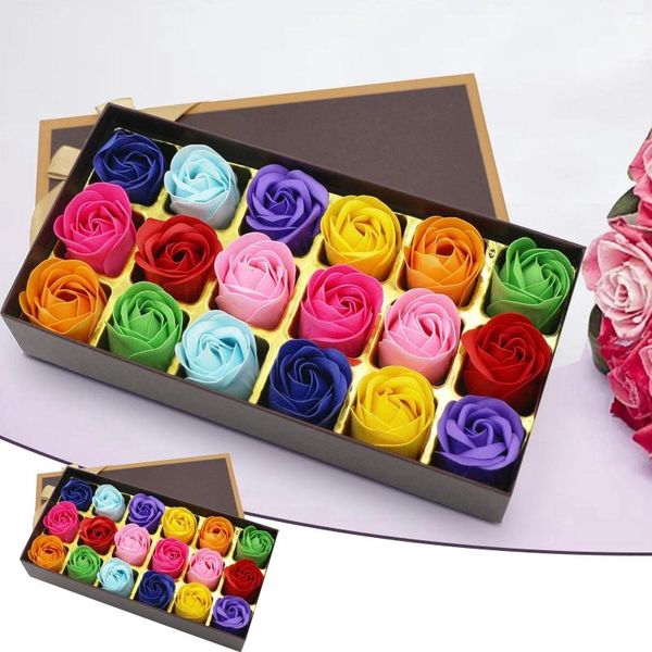 Flores decorativas 18 PC BAJO FLORAL BAJO DE SOABOR DE ROSA PETALO DE FLUARIA ACEITE LOVER CUMPLEAÑOS VALENTE DE VALINA