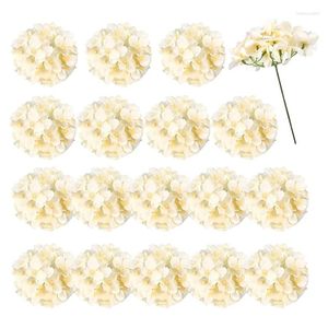 Decoratieve bloemen 18 stuks hortensia kunstzijde hoofden met stengels voor huis tuin bruiloft babyshower