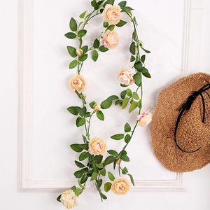 Fleurs décoratives 180 cm Big Big Peony Vine Silk Rose Roard Tree Branche Mur de la branche suspendue Garland Coltre à la maison Décoration de mariage