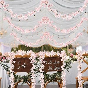 Decoratieve bloemen 180 cm kunstmatige kersenbloesem bloemenslinger zijde nep hangende wijnstokken voor thuis bruiloft decoratie tuin achtergrond feest