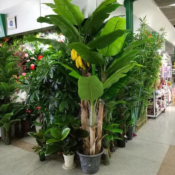Flores decorativas 180 cm interior falso pájaro del paraíso decoración planta plástico viajero Artificial Banana Tree decoración del hogar