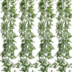 Fleurs décoratives 180 cmartificiel Garland Green Green Pine Needle Cypress Année Courons