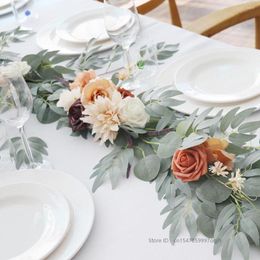 Fleurs décoratives 180M plante artificielle guirlande d'eucalyptus Rose verdure feuilles mariage arc toile de fond fête portes Table décor