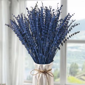 Fleurs décoratives 180pcs Bouquet de lavande bleu séché Bouquet conservé pour le décor de vase de douche de mariage à la maison parfum