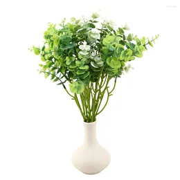 Fleurs décoratives 18pcs eucalyptus artificiel feuille décoration bricolage de mariage bouquet table de table à manger du bureau à domicile du bureau à domicile