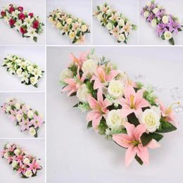 Flores decorativas 18 piezas de alta calidad rosa flor artificial reutilizable flor falsa forma elegante elegante imitación bricolaje decoración de la boda