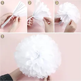 Decoratieve bloemen 18 stks papier bloembal handgemaakte tissue pom poms voor huizentuinfeest bruiloft verjaardag