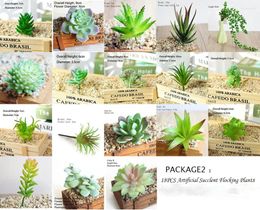 Fleurs décoratives 18pcs nonoTés mini flocks artificiels plantes plantes lotus jardin paysage organiser de fausses plantes succulentes plante