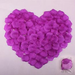 Fleurs décoratives 1bag / pack Purpe Artificial Rose Petales non tissées Fake Flower Wedding Decoration Proposition de la scène de la scène de l'anniversaire