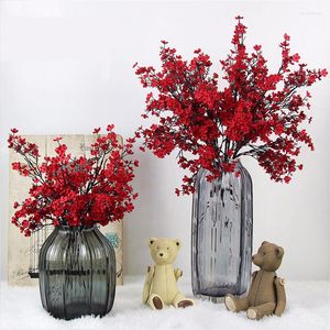 Decoratieve bloemen 1Branch Artificial Cherry Blossoms Baby's adem Gypsophila Fake Diy Wedding Decoration Home Bouquet Faux Flower