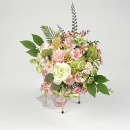 Fleurs décoratives 1 paquet de tête de fleur de soie artificielle tige de verdure sac de saisie mélange pour bricolage artisanat Bouquets lancer Vase