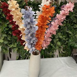 Flores decorativas 1PC 130cm Artificial Las Vegas Big Delphinium Flower Vines Rattan Wedding Home Decor Moda festiva