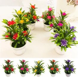 Decoratieve bloemen 1 pc 18 cm kunstmatige plant pot plastic nepbloem voor huwelijksceremonie decor home tuin boeket decoratie