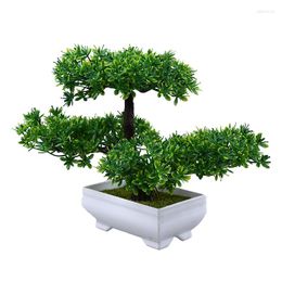 Fleurs décoratives 1 PC 18 cm plante Simulation bonsaï ornement artificiel maison bureau pin arbre cadeau bricolage Pot jardin décoration