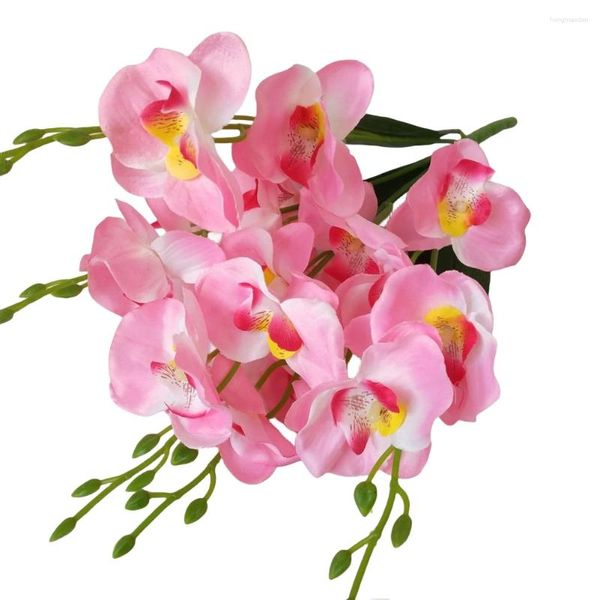 Fleurs décoratives 1pc 20 têtes 45CM orchidées papillon artificielles fausse fleur maison bricolage mariage arrière route bureau Vase accessoires Faux Flores