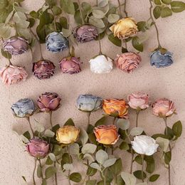 Fleurs décoratives 1 PC 39,5 cm de longueur Rose artificielle Bord focal Faux Vintage Rustique Homer Décor Mariage Saint Valentin Décoration de fête