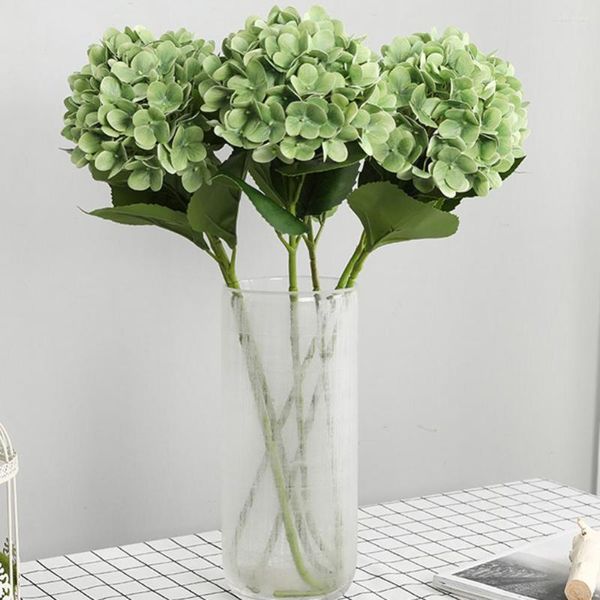 Fleurs décoratives 1 pièce, fleur en tissu artificiel 3D, hortensia, décoration de bureau pour mariée, fête de mariage