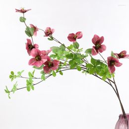 Fleurs décoratives 1 pièce, branche de fleur de Simulation de Rose de noël 3D pour bricolage, accessoires d'arrangement Floral, décor de fête de mariage à domicile