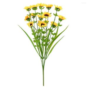 Fleurs décoratives 1 Pc 42 cm Artificielle Jaune Marguerite Fleur Bouquet DIY Vase Maison Jardin Salon Décoration De Noce Soie Faux