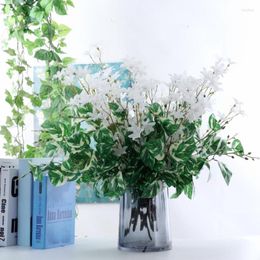 Fleurs décoratives 1 pc 5 fourchette marguerite artificielle soie fleur plante pour bricolage Arrangement floral matériaux maison mariage décoration fausses plantes