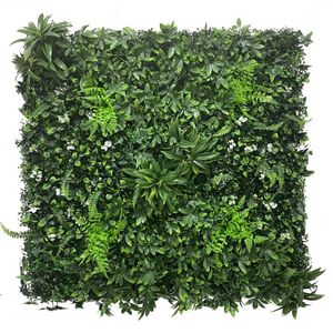 Fleurs décoratives 1pc 50 50cm Panneau de plante de tapis de haies artificiels Boxwood Panneau de fausse herbe verte écran d'intimité pour la décoration intérieure intérieure extérieure